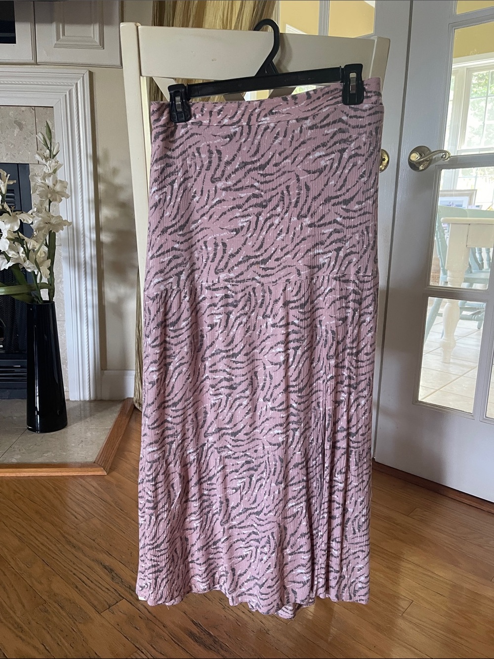 Nine West Pink and Gray Printed Maxi Skirt, size S